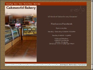 Web site www.cakeworldbakery.com, Cakeland Bakery