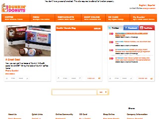 Web site www.dunkindonuts.com, Dunkin'
